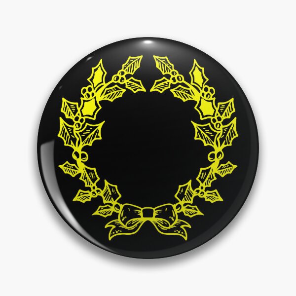 Item preview, Yellow Vintage Holly Wreath Christmas Design designed and sold by pattern-archive.