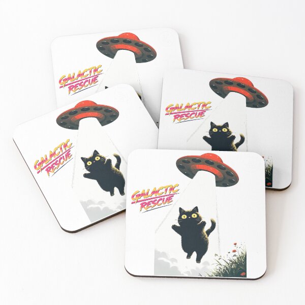 Item preview, Cat UFO Abduction Retro Poster designed and sold by FailedScientis.