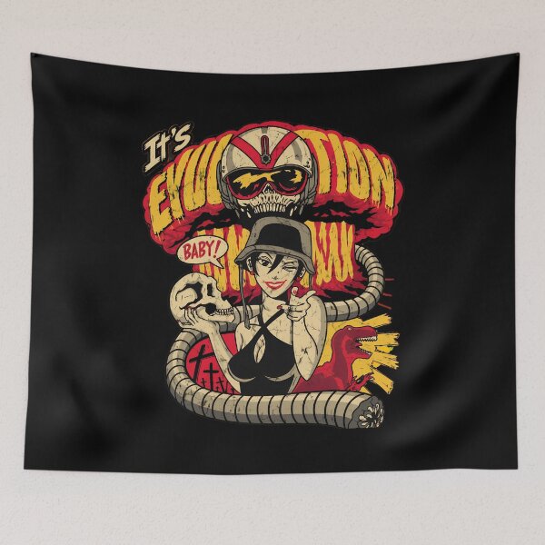 Item preview, It's EVOLUTION BABY  Mushroom Cloud Skull Art designed and sold by CECILBOULAN.