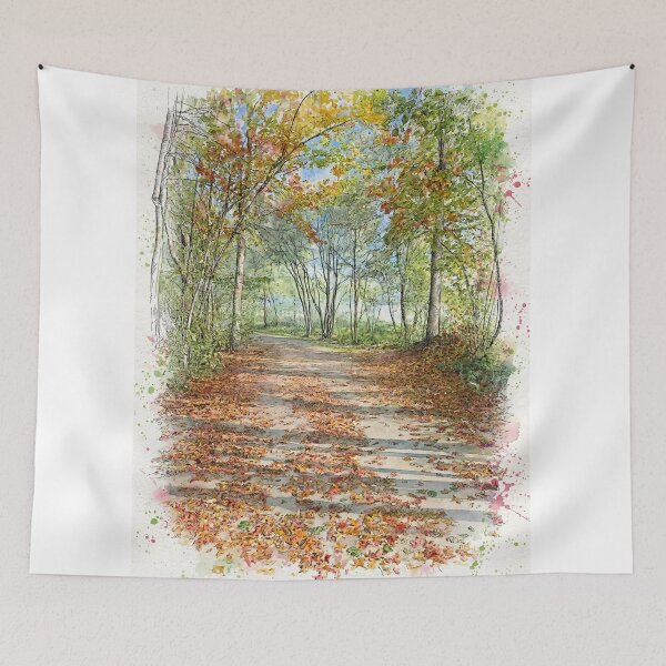 Item preview, Autumn watercolor: forest path designed and sold by Axokris.