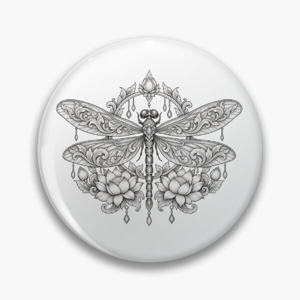 Item preview, Ornamental Dragonfly Sacred Lotus Thai Art designed and sold by mamhew2456.