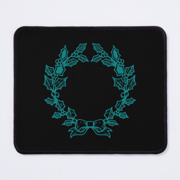 Item preview, Teal Vintage Holly Wreath Christmas Design designed and sold by pattern-archive.