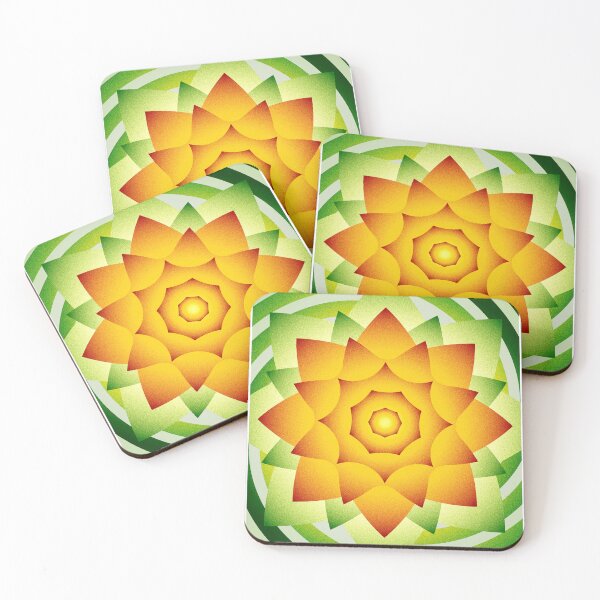Item preview, Floral – Abstract Geometric Lotus Mandala & Hypnotic Green Wave Art designed and sold by BrokenBill.
