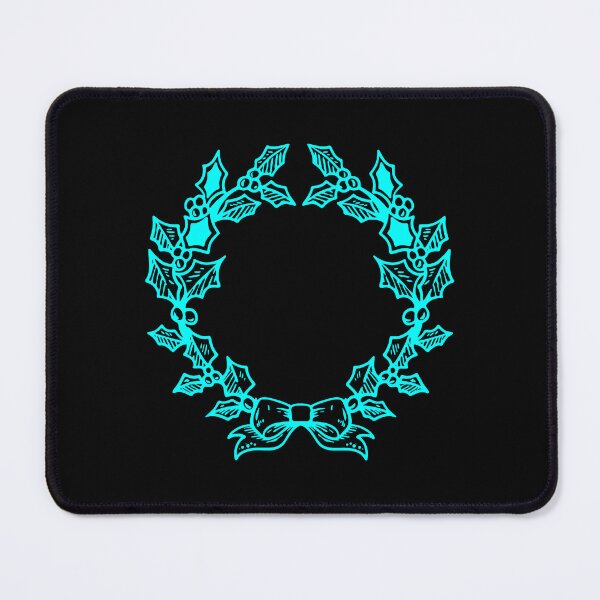 Item preview, Cyan Vintage Holly Wreath Christmas Design designed and sold by pattern-archive.