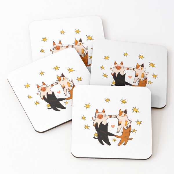 Item preview, Cute Cat Circle with Stars Whimsical Art designed and sold by GiaoCalonas.