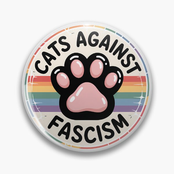 Item preview, Cats Against Fascism — Antifascist Cat Paw Badge Design designed and sold by LoFizzy.