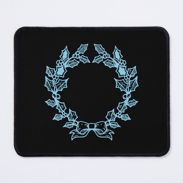 Item preview, Sky Blue Vintage Holly Wreath Christmas Design designed and sold by pattern-archive.