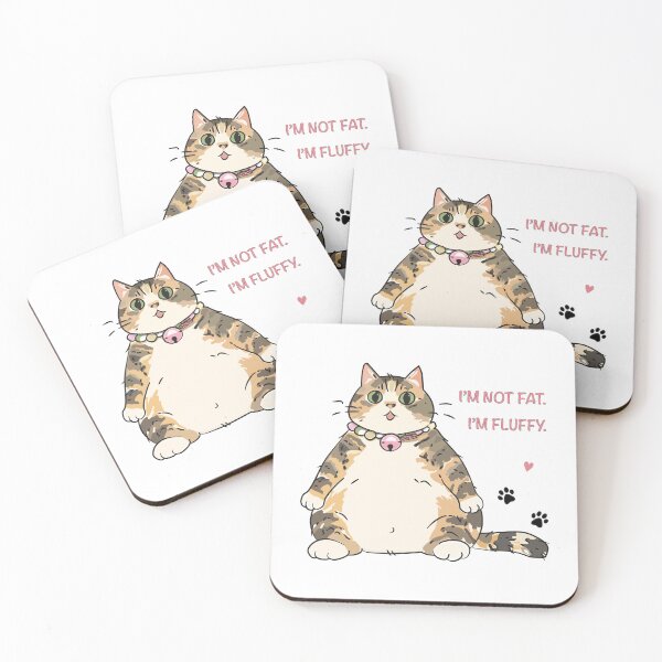 Item preview, I'm Not Fat I'm Fluffy Funny Chubby Cat Cute Cat Lover Design designed and sold by NongKhaoYai.