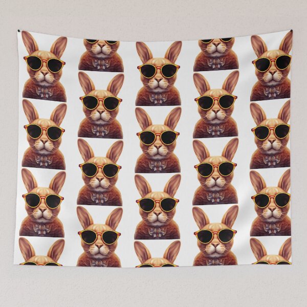 Item preview, Bunny Face With Sunglasses Easter Day Stickers designed and sold by glorianadrew.