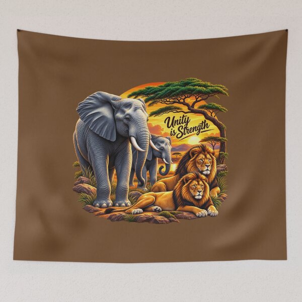 Item preview, Unity in the Wild: Majestic African Wildlife at Sunset designed and sold by 'VARI'.