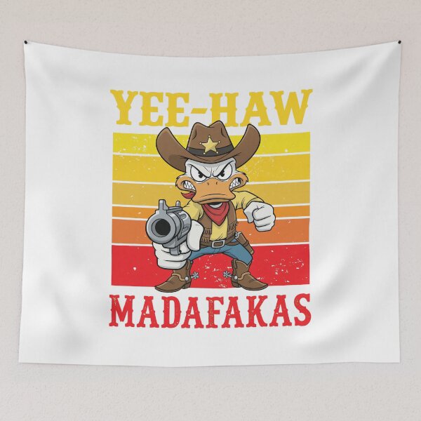 Item preview, Yee Haw Mad World Duck Western Gun Art designed and sold by EMISHER.