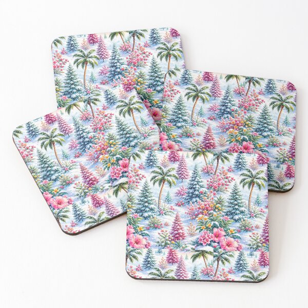 Item preview, Vibrant Tropical Winter Wonderland – Colorful Trees, Flowers & Snow designed and sold by vinothmech53.