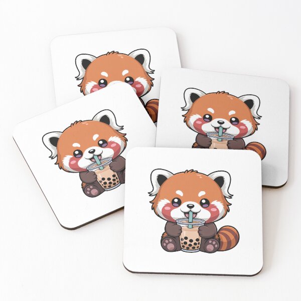 Item preview, Red Panda Drinking Bubble Tea designed and sold by KD Merch.