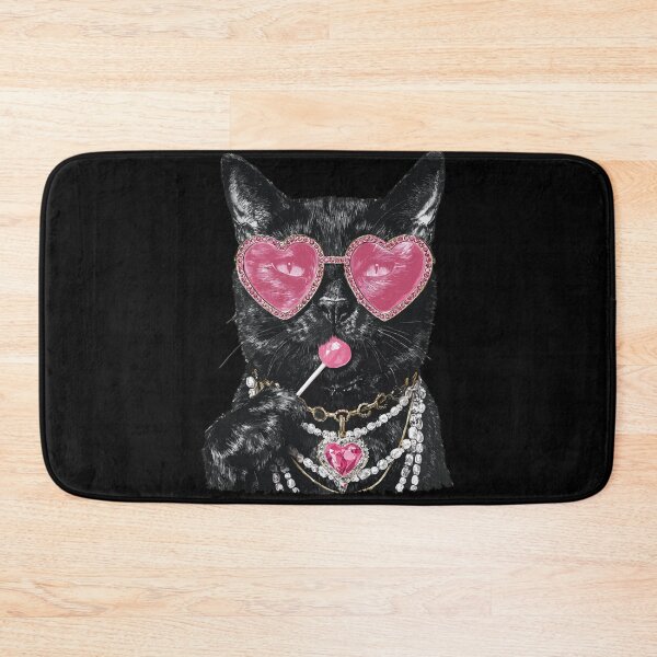 Item preview, Glam Black Cat with Hearts Sunglasses Boujee Animal Lollipop designed and sold by Ignorantarrive.