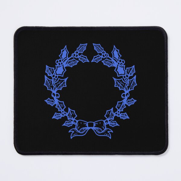 Item preview, Royal Blue Vintage Holly Wreath Christmas Design designed and sold by pattern-archive.