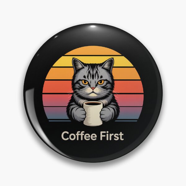 Item preview, Coffee First — Grumpy Cat Retro Sunset Design designed and sold by LoFizzy.