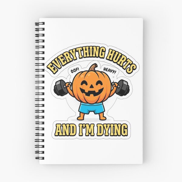 Item preview, Everything Hurts and I'm Dying Funny Halloween Pumpkin Gym designed and sold by KreatoLab.