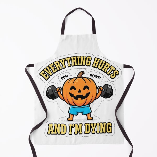Item preview, Everything Hurts and I'm Dying Funny Halloween Pumpkin Gym designed and sold by KreatoLab.