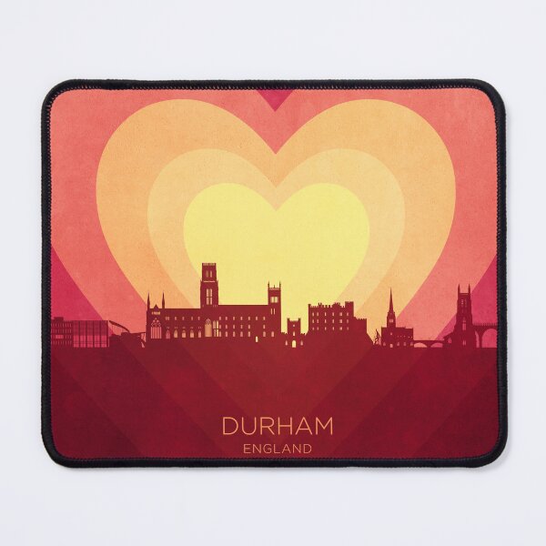 Item preview, Durham England Skyline Cityscape Hearts Red Yellow designed and sold by ArtPrints.