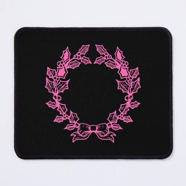 Item preview, Pink Vintage Holly Wreath Christmas Design designed and sold by pattern-archive.