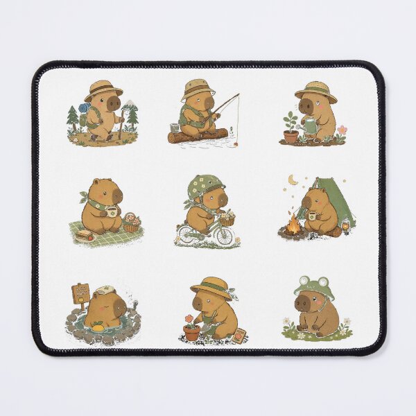 Item preview, Cute Cottagecore Capybara Adventures - Kawaii Outdoor Activities designed and sold by digital.stickerperso.com.
