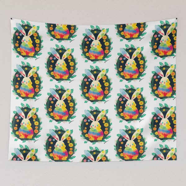 Item preview, Cute Bunny Colorful Easter Egg Floral Funny Bunny Easter designed and sold by glorianadrew.