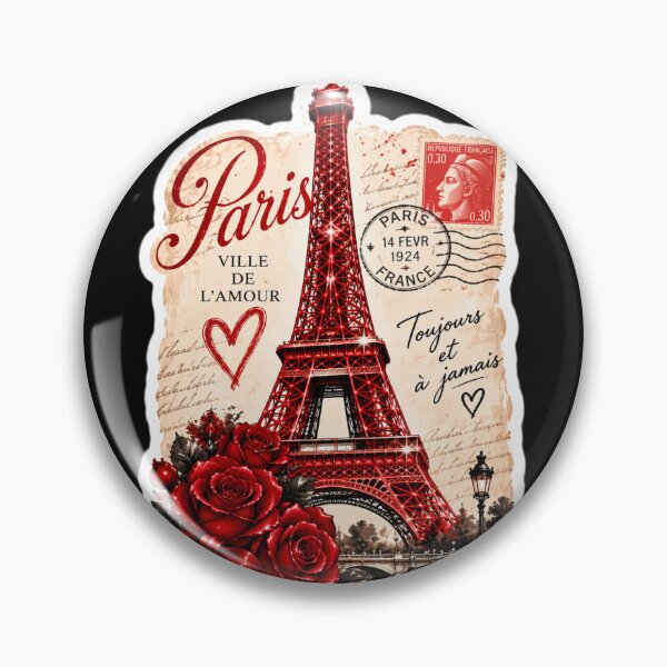 Item preview, Red Eiffel Tower Paris Aesthetic – Vintage Romantic French Travel Sticker designed and sold by AstraDrip Studio.