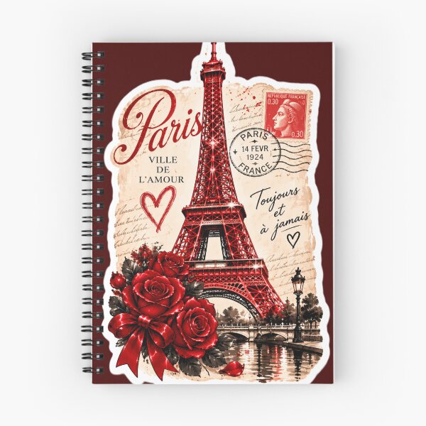 Item preview, Red Eiffel Tower Paris Aesthetic – Vintage Romantic French Travel Sticker designed and sold by AstraDrip Studio.