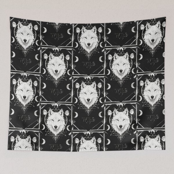 Item preview, Geometric Wolf Tattoo Art Winter Solstice designed and sold by GodsMonsterss.