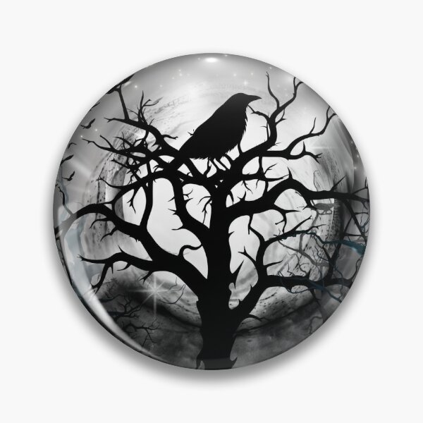 Item preview, Black raven in a tree designed and sold by Kerryn Wood.