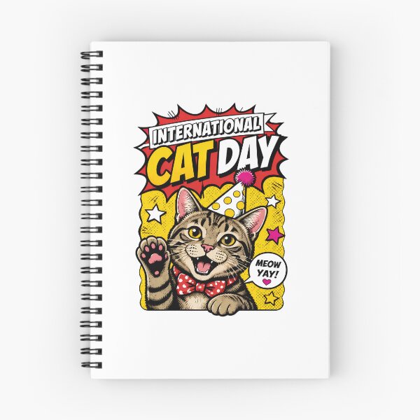 Item preview, International Cat Day Celebration Cat with Party Hat designed and sold by GiaoCalonas.