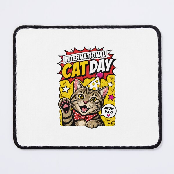Item preview, International Cat Day Celebration Cat with Party Hat designed and sold by GiaoCalonas.