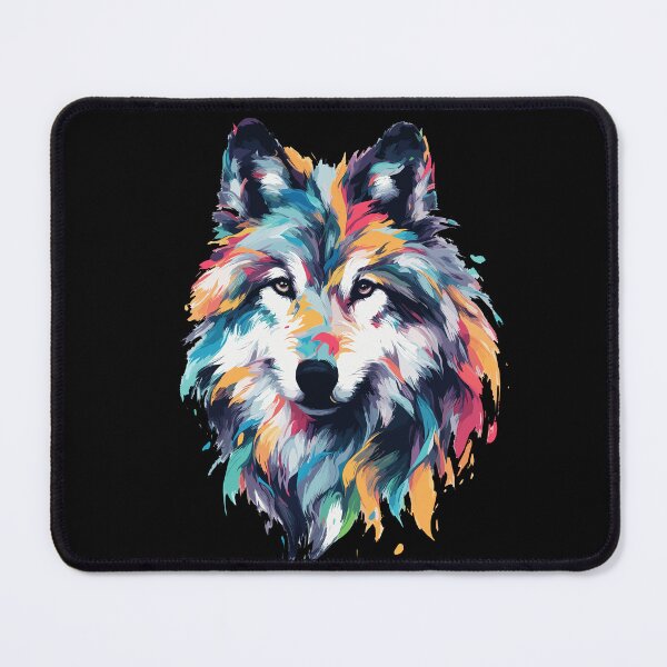 Item preview, Abstract Wolf Art, Colorful Paint Splash designed and sold by gkhanco.