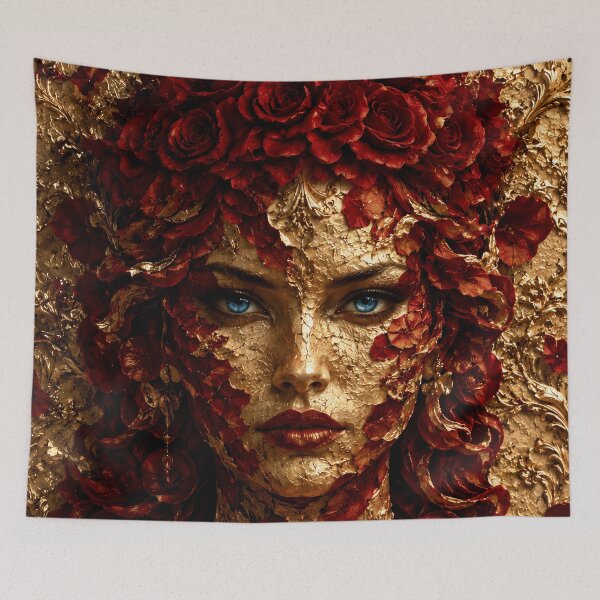 Item preview, Golden Rose Portrait Blue Eyes designed and sold by KuzeyWestStudio.