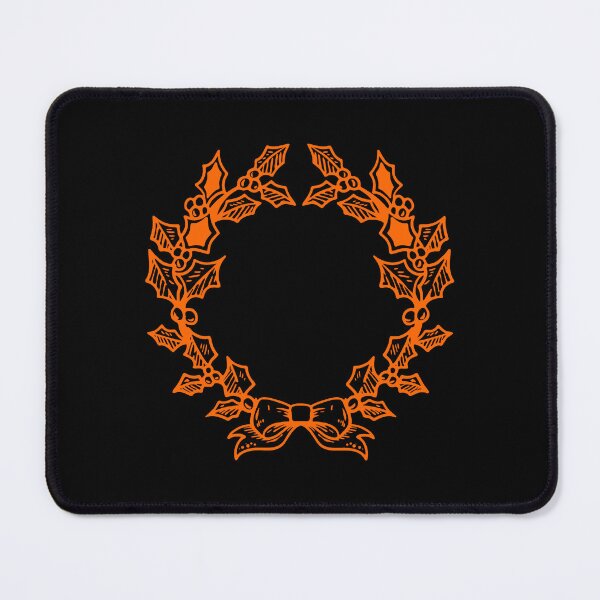 Item preview, Orange Vintage Holly Wreath Christmas Design designed and sold by pattern-archive.