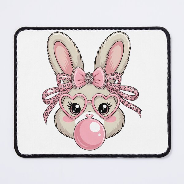 Item preview, Cute Bunny Rabbit Face Leopard Glasses Girl Happy Easter Day designed and sold by glorianadrew.