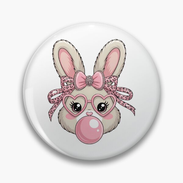 Item preview, Cute Bunny Rabbit Face Leopard Glasses Girl Happy Easter Day designed and sold by glorianadrew.