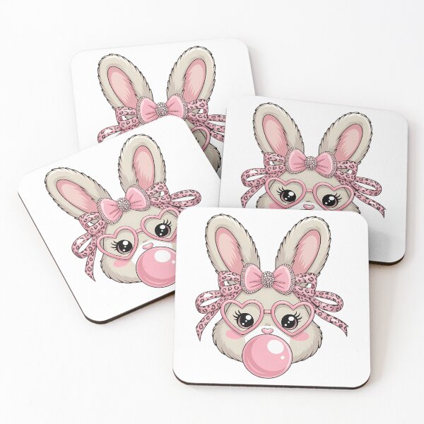 Item preview, Cute Bunny Rabbit Face Leopard Glasses Girl Happy Easter Day designed and sold by glorianadrew.
