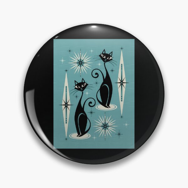 Item preview, Mid Century Meow On Blue designed and sold by kerry2ryobrit.