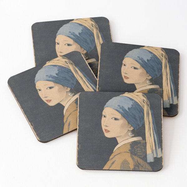 Item preview, Girl with a Pearl Earring in Japanese Ukiyo-e Style designed and sold by theartmess.