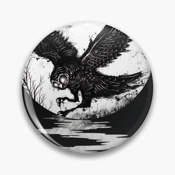 Item preview, Dark Owl Moon Flight Reflection Art designed and sold by YarningsandYear.