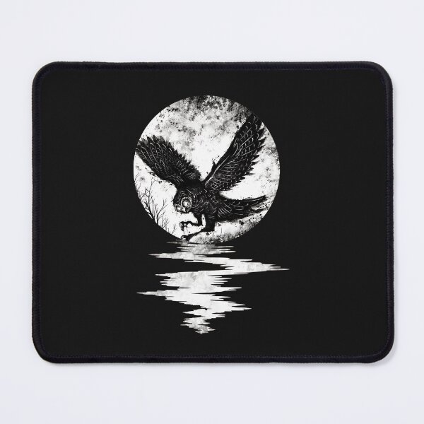 Item preview, Dark Owl Moon Flight Reflection Art designed and sold by YarningsandYear.