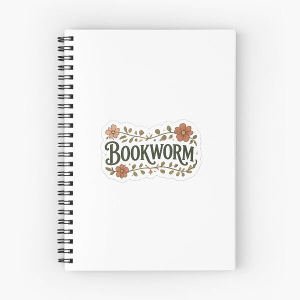 Item preview, Floral Bookworm Aesthetic - Earth Tone Bookish Typography designed and sold by aysenism.