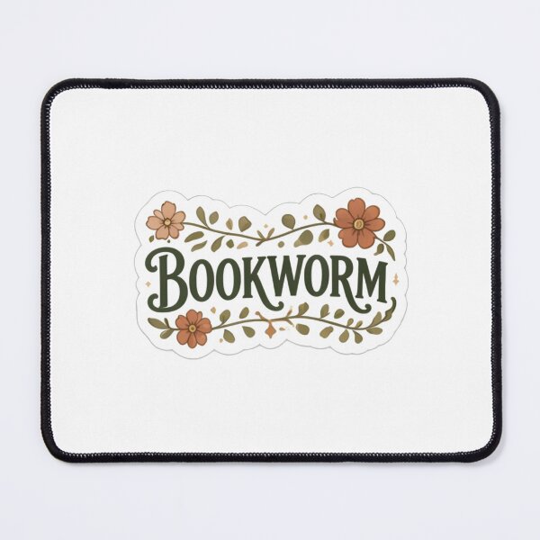 Item preview, Floral Bookworm Aesthetic - Earth Tone Bookish Typography designed and sold by aysenism.