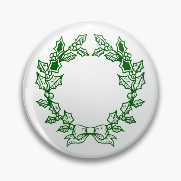 Item preview, Dark Green Vintage Holly Wreath Christmas Design designed and sold by pattern-archive.