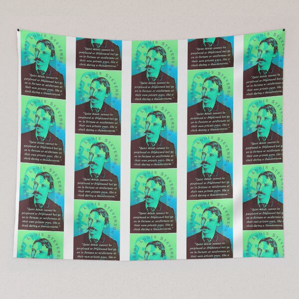 Item preview, Robert Louis Stevenson Quote Quiet Minds Cannot Be Perplexed Or Frightened But Go On In Fortune Or Misfortune At Their Own Private Pace Like A Clock During A Thunderstorm. designed and sold by DesignDorks.