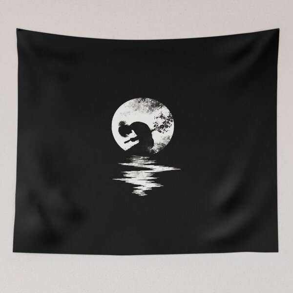 Item preview, Moonlit Samurai With Cherry Blossom Reflection designed and sold by hottlekxsvayq.