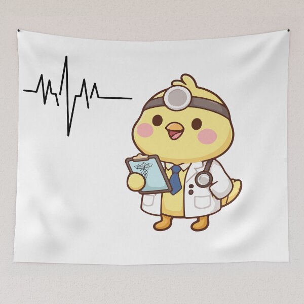 Item preview, Cute Duck Doctor Cartoon designed and sold by RAJASWARSTORE.