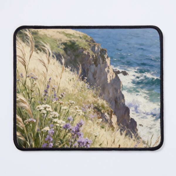 Item preview, Scenic Coastal Cliff with Wildflowers Artwork designed and sold by stylishdzign.