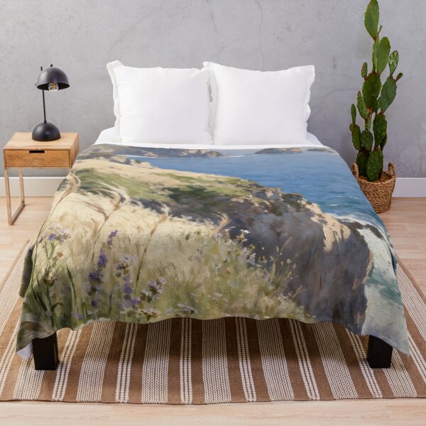 Item preview, Scenic Coastal Cliff with Wildflowers Artwork designed and sold by stylishdzign.